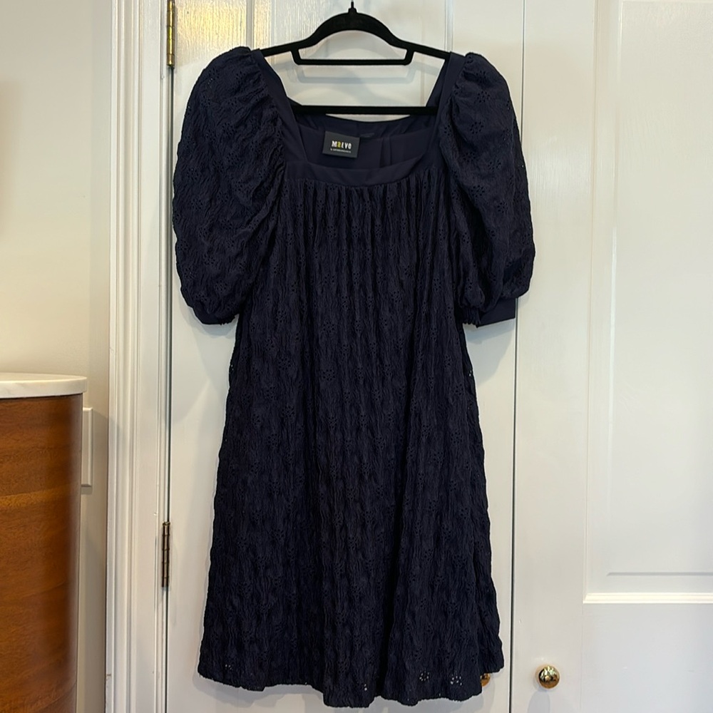 Maeve by Anthropologie Navy Eyelet Dress - Size XS